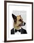 Debonair James Bond Dog-Fab Funky-Framed Art Print