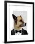 Debonair James Bond Dog-Fab Funky-Framed Art Print