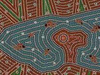 A Illustration Based On Aboriginal Style Of Dot Painting Depicting Circle Background-deboracilli-Art Print