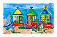 Seaside Row Houses-Deborah Cavenaugh-Framed Art Print