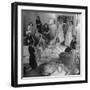 Debs of Omaha Aspire to be Queen: Last Years Queen and Her Court Look over Ballgowns-Herbert Gehr-Framed Photographic Print