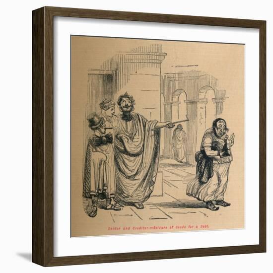 'Debtor and Creditor - Seizure of Goods for a Debt', 1852-John Leech-Framed Giclee Print