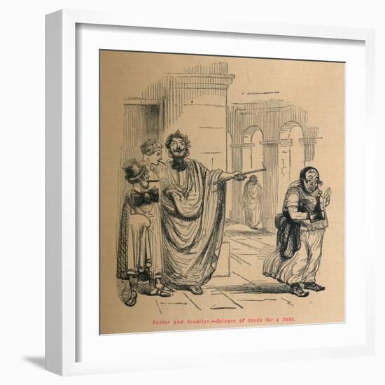 'Debtor and Creditor - Seizure of Goods for a Debt', 1852-John Leech-Framed Giclee Print