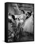 Debutante Actress Tina L. Meyer Changing Clothes Backstage in Dressing Room-Nina Leen-Framed Stretched Canvas