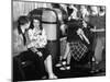 Debutantes with Dates at Local Malt Shop, Drinking Milkshakes-William C^ Shrout-Mounted Photographic Print