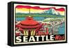 Decal of Seattle-null-Framed Stretched Canvas