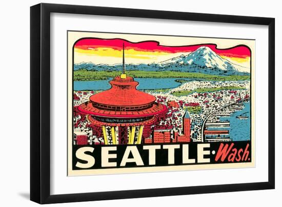 Decal of Seattle-null-Framed Art Print