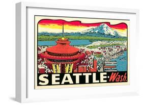 Decal of Seattle-null-Framed Art Print