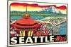 Decal of Seattle-null-Mounted Art Print