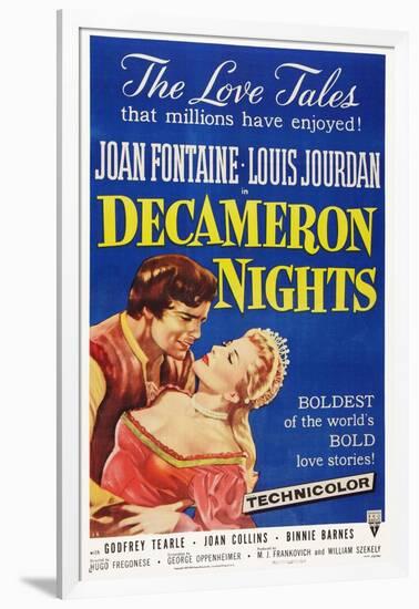 Decameron Nights, from Left: Louis Jourdan, Joan Fontaine, 1953-null-Framed Art Print