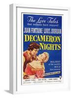 Decameron Nights, from Left: Louis Jourdan, Joan Fontaine, 1953-null-Framed Art Print