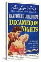 Decameron Nights, from Left: Louis Jourdan, Joan Fontaine, 1953-null-Stretched Canvas