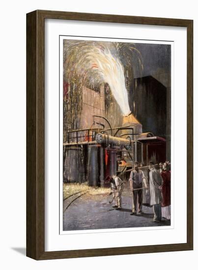 Decarburisation of Pig Iron in a Bessemer Converter, 1900-Gehrke-Framed Giclee Print