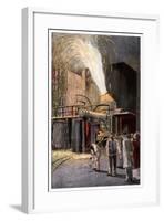 Decarburisation of Pig Iron in a Bessemer Converter, 1900-Gehrke-Framed Giclee Print