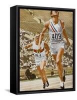 Decathlon: Charles (USA) Placed 4th in the 100 Metres-null-Framed Stretched Canvas