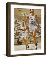 Decathlon: Charles (USA) Placed 4th in the 100 Metres-null-Framed Photographic Print