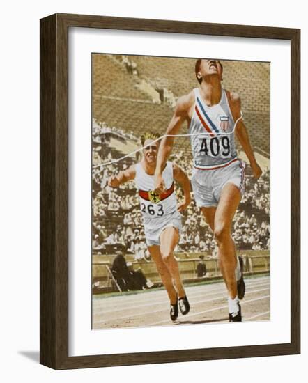 Decathlon: Charles (USA) Placed 4th in the 100 Metres-null-Framed Photographic Print