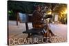 Decatur, Georgia - Bench Statue-Lantern Press-Stretched Canvas