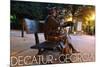 Decatur, Georgia - Bench Statue-Lantern Press-Mounted Premium Giclee Print
