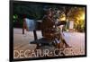 Decatur, Georgia - Bench Statue-Lantern Press-Framed Art Print