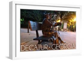 Decatur, Georgia - Bench Statue-Lantern Press-Framed Art Print