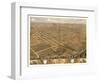 Decatur, Illinois - Panoramic Map-Lantern Press-Framed Art Print