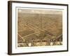 Decatur, Illinois - Panoramic Map-Lantern Press-Framed Art Print