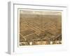 Decatur, Illinois - Panoramic Map-Lantern Press-Framed Art Print