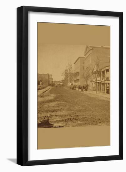 Decatur Street, Masonic Hall, and Trout House-George N. Barnard-Framed Art Print