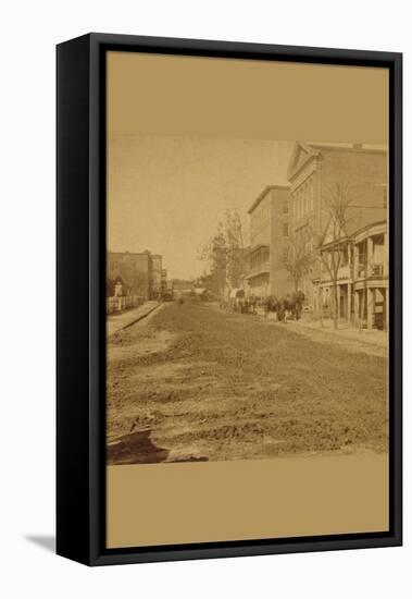Decatur Street, Masonic Hall, and Trout House-George N. Barnard-Framed Stretched Canvas