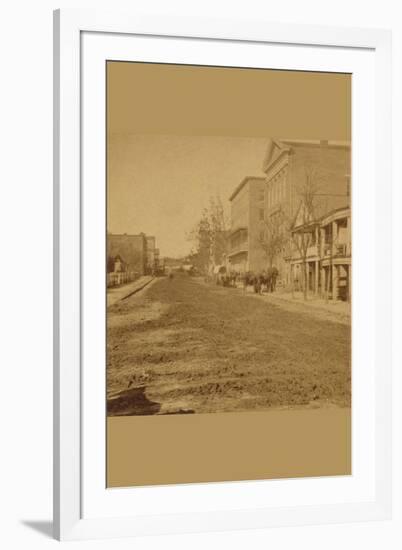 Decatur Street, Masonic Hall, and Trout House-George N. Barnard-Framed Art Print