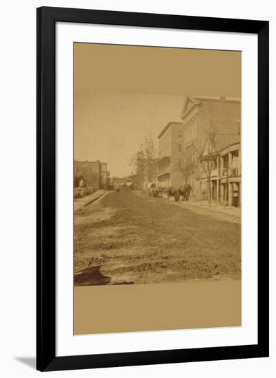 Decatur Street, Masonic Hall, and Trout House-George N. Barnard-Framed Art Print