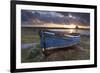 Decaying Fishing Boat on Holy Island at Dawn, with Lindisfarne Castle Beyond, Northumberland-Adam Burton-Framed Photographic Print