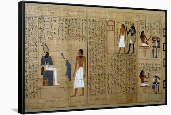 Deceased Being Escorted by Anubis and Deceased before Osiris-null-Framed Stretched Canvas