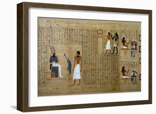 Deceased Being Escorted by Anubis and Deceased before Osiris-null-Framed Giclee Print