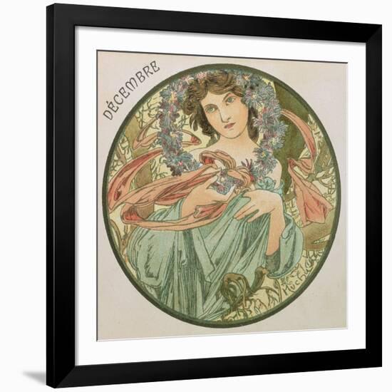 December, 1899 (Detail)-Alphonse Mucha-Framed Giclee Print