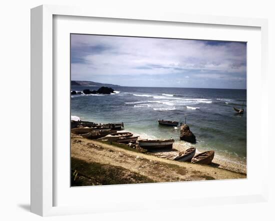 December 1946: a Fishing Fleet at Bathsheba, Barbados-Eliot Elisofon-Framed Photographic Print