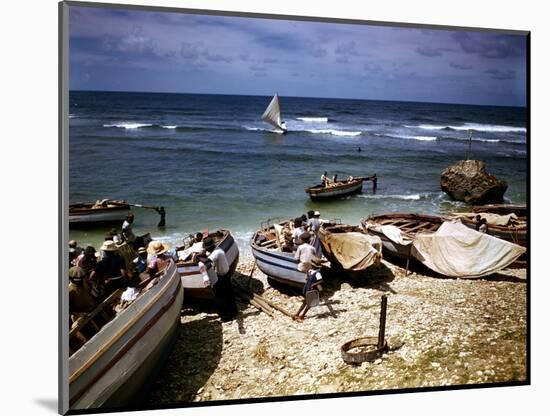 December 1946: a Fishing Fleet at Bathsheba, Barbados-Eliot Elisofon-Mounted Photographic Print