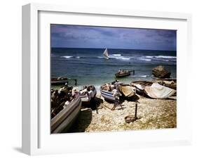 December 1946: a Fishing Fleet at Bathsheba, Barbados-Eliot Elisofon-Framed Photographic Print