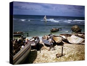 December 1946: a Fishing Fleet at Bathsheba, Barbados-Eliot Elisofon-Stretched Canvas