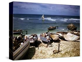 December 1946: a Fishing Fleet at Bathsheba, Barbados-Eliot Elisofon-Stretched Canvas