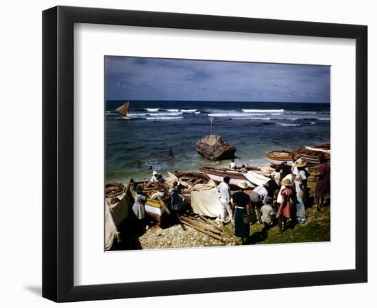 December 1946: a Fishing Fleet in Bathsheba, Barbados-Eliot Elisofon-Framed Photographic Print