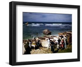 December 1946: a Fishing Fleet in Bathsheba, Barbados-Eliot Elisofon-Framed Photographic Print