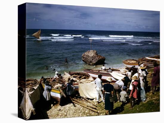 December 1946: a Fishing Fleet in Bathsheba, Barbados-Eliot Elisofon-Stretched Canvas