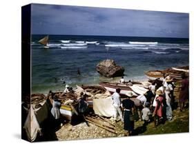 December 1946: a Fishing Fleet in Bathsheba, Barbados-Eliot Elisofon-Stretched Canvas