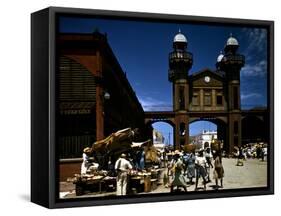 December 1946: an Open Air Market in Port Au Prince, Haiti-Eliot Elisofon-Framed Stretched Canvas