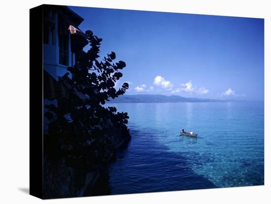 December 1946: Boaters in Montego Bay Seen from Casablance, Jamaica-Eliot Elisofon-Stretched Canvas