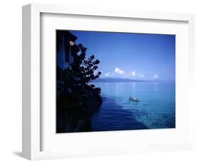 December 1946: Boaters in Montego Bay Seen from Casablance, Jamaica-Eliot Elisofon-Framed Photographic Print