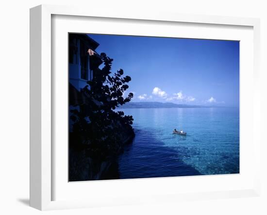 December 1946: Boaters in Montego Bay Seen from Casablance, Jamaica-Eliot Elisofon-Framed Photographic Print