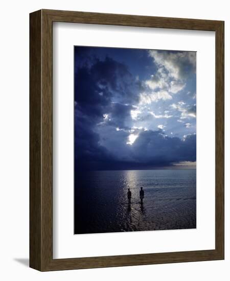 December 1946: Children Wading in the Water During a Late Afternoon Storm at Montego Bay, Jamaica-Eliot Elisofon-Framed Photographic Print